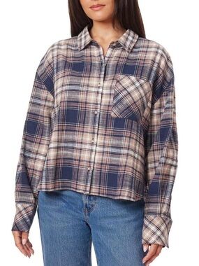 Scotch & Soda Amsterdam Plaid Flannel Button Front Shirt – XL – 100% Cotton